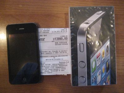 Лот: 4130618. Фото: 1. Apple Iphone 4. 8gb Black. РСТ... Смартфоны