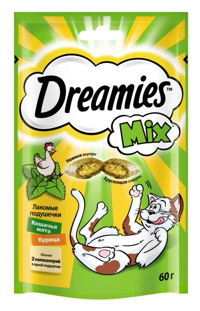 Лот: 23511465. Фото: 1. Dreamies лакомые подушечки (Курица... Корма