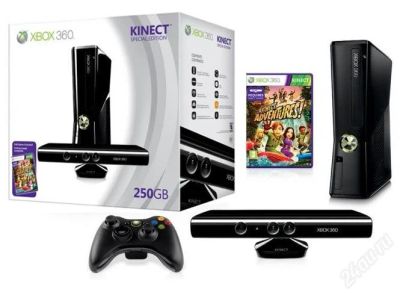 Лот: 1331004. Фото: 1. xbox 360 slim 250 + kinect (сенсор... Игровые приставки, консоли