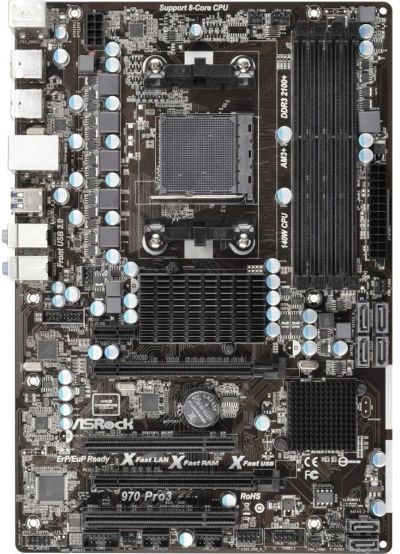Лот: 15847572. Фото: 1. Материнская плата AM3/AM3+: ASRock... Материнские платы