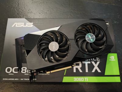 Лот: 20982504. Фото: 1. Asus RTX 3060 TI dual. Видеокарты