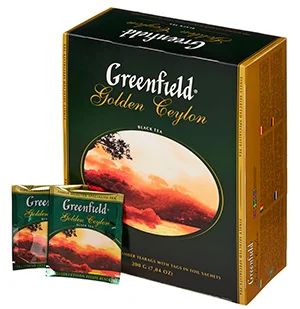 Лот: 7286171. Фото: 1. Чай Гринфилд Golden Ceylon 100... Чай, кофе, какао