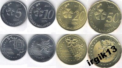 Лот: 3364795. Фото: 1. Малайзия набор 4 монеты 2012 г... Азия
