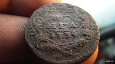 Лот: 11189690. Фото: 1. Очень нечастая денга 1734 года... Россия до 1917 года