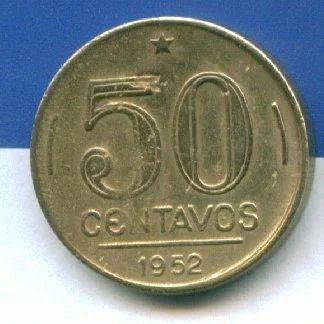Лот: 9401892. Фото: 1. Бразилия 50 сентаво 1952 (т313... Америка