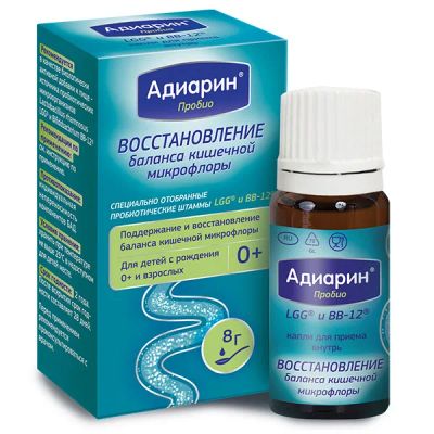 Лот: 23720691. Фото: 1. Адиарин Пробио капли для приема... Лекарства