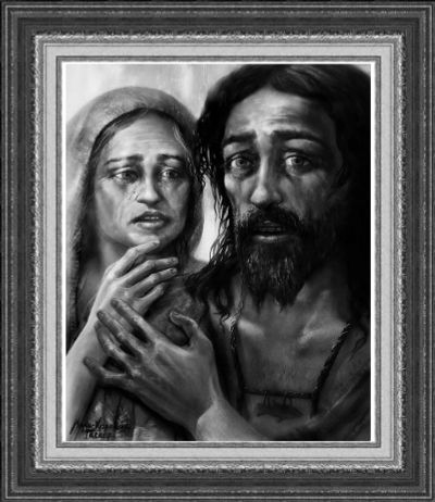 Лот: 12664258. Фото: 1. Картина ,,Магдалина и Христос... Картины, рисунки