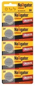 Лот: 14175130. Фото: 1. Батарейка Navigator 94764 CR2025... Другое (аксессуары)