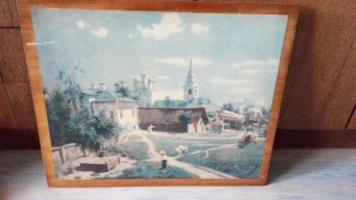 Лот: 24775968. Фото: 1. Репродукция картины на дереве. Другое (картины, панно)