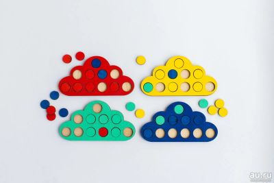 Лот: 13051296. Фото: 1. Мозаика деревянная. Облачки. Развивающие