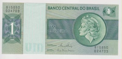 Лот: 11356031. Фото: 1. Бразилия 1 крузейро 1980г. UNC. Америка