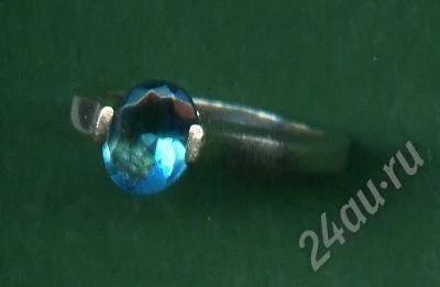 Лот: 629434. Фото: 1. (№418) кольцо серебро голубой... Кольца, перстни