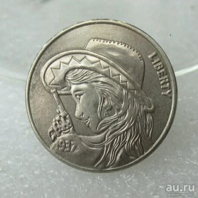 Лот: 10726272. Фото: 1. монета creativ Девушка с пистолетом. Европа