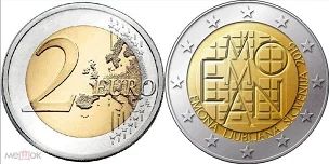 Лот: 16321929. Фото: 1. Словения 2 евро 2015 - Римское... Европа