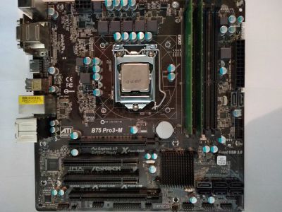 Лот: 25135914. Фото: 1. Мат. плата ASRock B75 Pro3-M LGA1155... Материнские платы