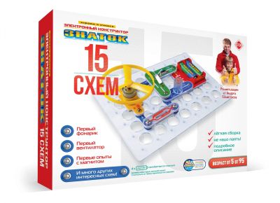 Лот: 14900796. Фото: 1. Конструктор ""Знаток"" 15 электронных... Конструкторы