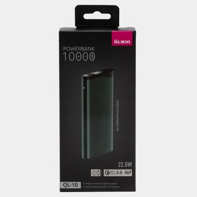 Лот: 25800189. Фото: 1. Внешний АКБ OLMIO QL-10, 10000mAh... Внешние, портативные аккумуляторы для смартфонов (Power bank)