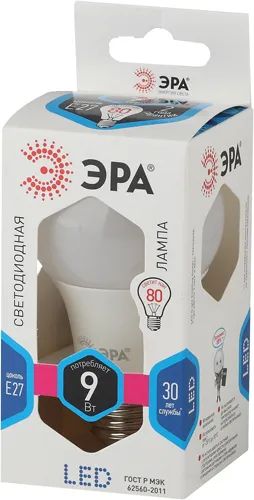 Лот: 24526268. Фото: 1. Светодиодная лампа ЭРА LED A60-9W-840-E27. Лампочки