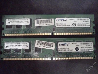 Лот: 786669. Фото: 1. DDR2 800 DIMM 2Gb х 2 штуки (близницы... Оперативная память