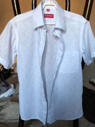 Лот: 16908484. Фото: 1. белая рубашка с коротким рукавом. Рубашки, блузки, водолазки
