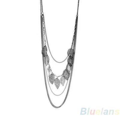 Лот: 4905463. Фото: 1. Ожерелье цепочка листья black. Колье