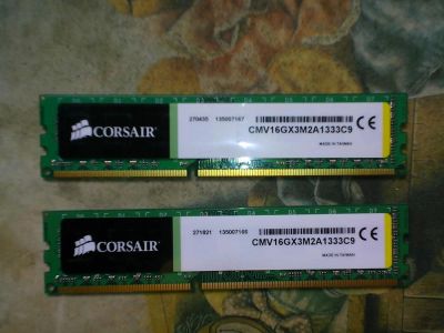 Лот: 5865200. Фото: 1. Corsair CMV16GX3M2A1333C9 2Х8Gb. Оперативная память