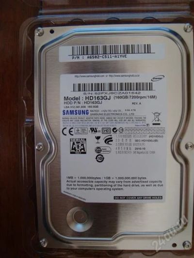 Лот: 1084711. Фото: 1. samsung 160gb hd163gj sata-ii... Жёсткие диски (HDD)