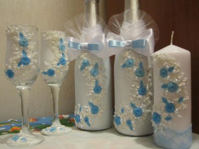 Лот: 3153943. Фото: 1. набор свадебных аксессуаров (голубой... Свадебная атрибутика и декор