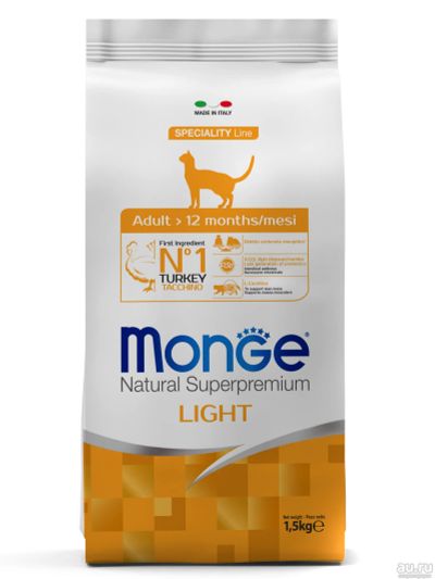Лот: 17893871. Фото: 1. Monge (Монж) Cat Speciality Light... Корма
