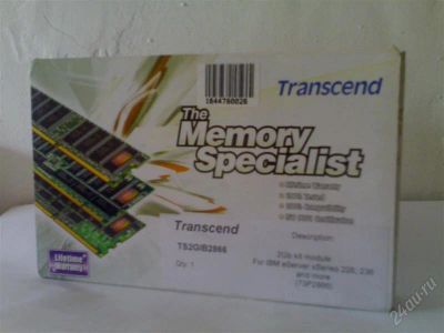 Лот: 1318592. Фото: 1. Transcend TS2GIB2866 2Gb kit module... Оперативная память