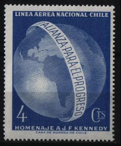 Лот: 9456996. Фото: 1. Чили 1964г - памяти Кеннеди -... Марки