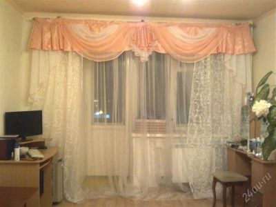 Лот: 2099753. Фото: 1. шторы с гардиной. Шторы, тюль