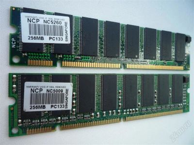 Лот: 1076910. Фото: 1. DIMM SDRAM PC133 256MB NCP — 2шт... Оперативная память