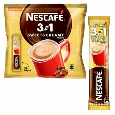 Лот: 18921734. Фото: 1. Кофе растворимый Nescafe 3in1... Чай, кофе, какао