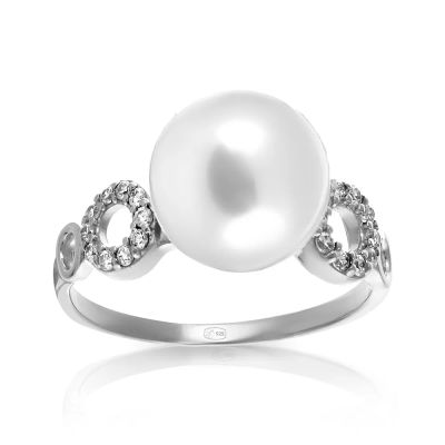Лот: 23783206. Фото: 1. Кольцо из серебра с жемчугом SWAROVSKI... Кольца, перстни