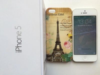 Лот: 5942499. Фото: 1. Apple iPhone 5 16Gb White (белый... Смартфоны