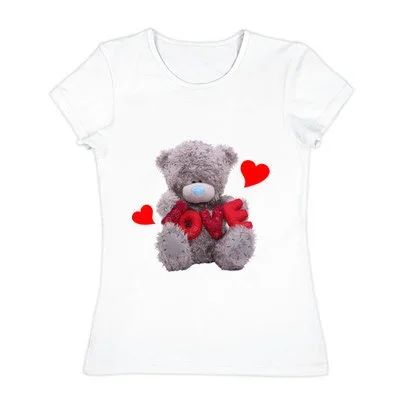 Лот: 5329599. Фото: 1. Женская футболка хлопок "Teddy... Подарки на 14 февраля