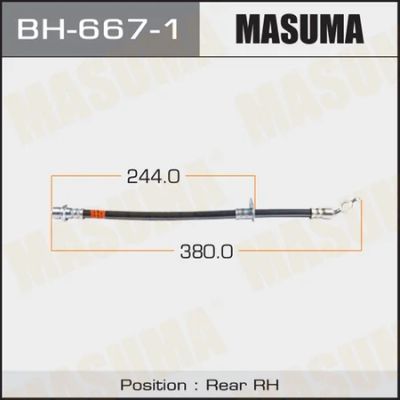Лот: 18590406. Фото: 1. Шланг тормозной masuma rear avensis... Тормозная система