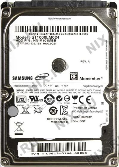 Лот: 5413330. Фото: 1. Жёсткий диск HDD 1TB Samsung Seagate... Жёсткие диски (HDD)