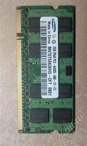 Лот: 535059. Фото: 1. SODIMM DDR2-800 2GB (PC6400) Samsung... Оперативная память
