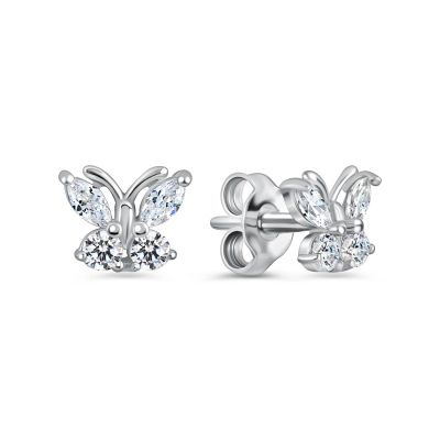 Лот: 23892804. Фото: 1. Серебряные серьги с фианитами. Серьги, каффы