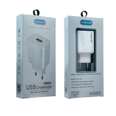 Лот: 22143787. Фото: 1. СЗУ YESPLUS YS-1105 QC3.0 (White... Зарядные устройства, блоки питания, адаптеры сетевые для смартфонов