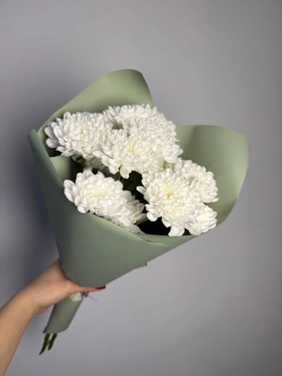 Лот: 25797298. Фото: 1. 1. Букет - комплимент из хризантем... Свежие цветы