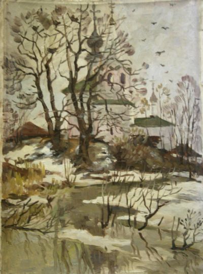 Лот: 9448166. Фото: 1. Картина "Церковь Козьмы и Домиана... Картины, гравюры