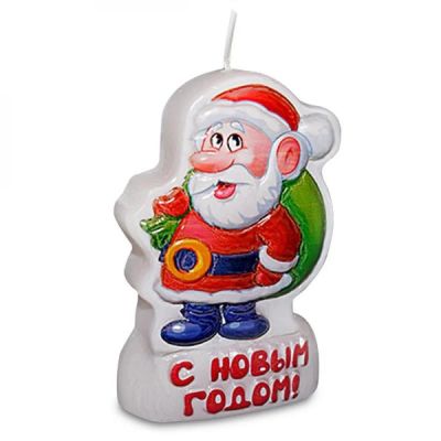 Лот: 18165680. Фото: 1. Свеча новогодняя 8,5 см барельеф... Гирлянды, шарики, новогодние аксессуары