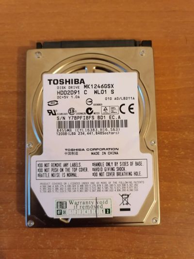 Лот: 17322642. Фото: 1. Жесткий диск Toshiba 120 GB. Жёсткие диски (HDD)