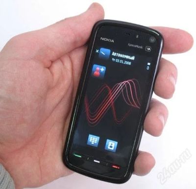 Лот: 818365. Фото: 1. nokia 5800 синий. Смартфоны