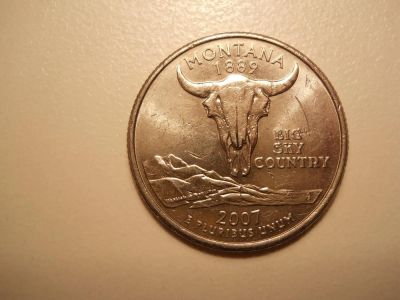 Лот: 5483326. Фото: 1. 25 центов США (квотер). Штат Монтана... Америка