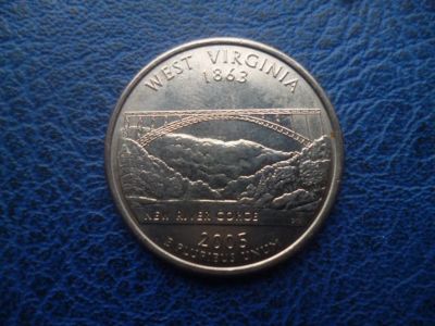Лот: 11299356. Фото: 1. 25 центов 2005 года Штат Западная... Америка