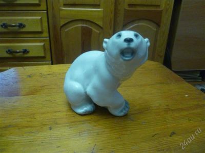 Лот: 1513658. Фото: 1. Белый медведь ЛФЗ. Фарфор, керамика